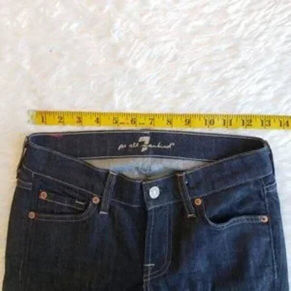 7 For All Mankind ~ Dark Wash Embroidered Jeans ~ Size 24 - Picture 4 of 6